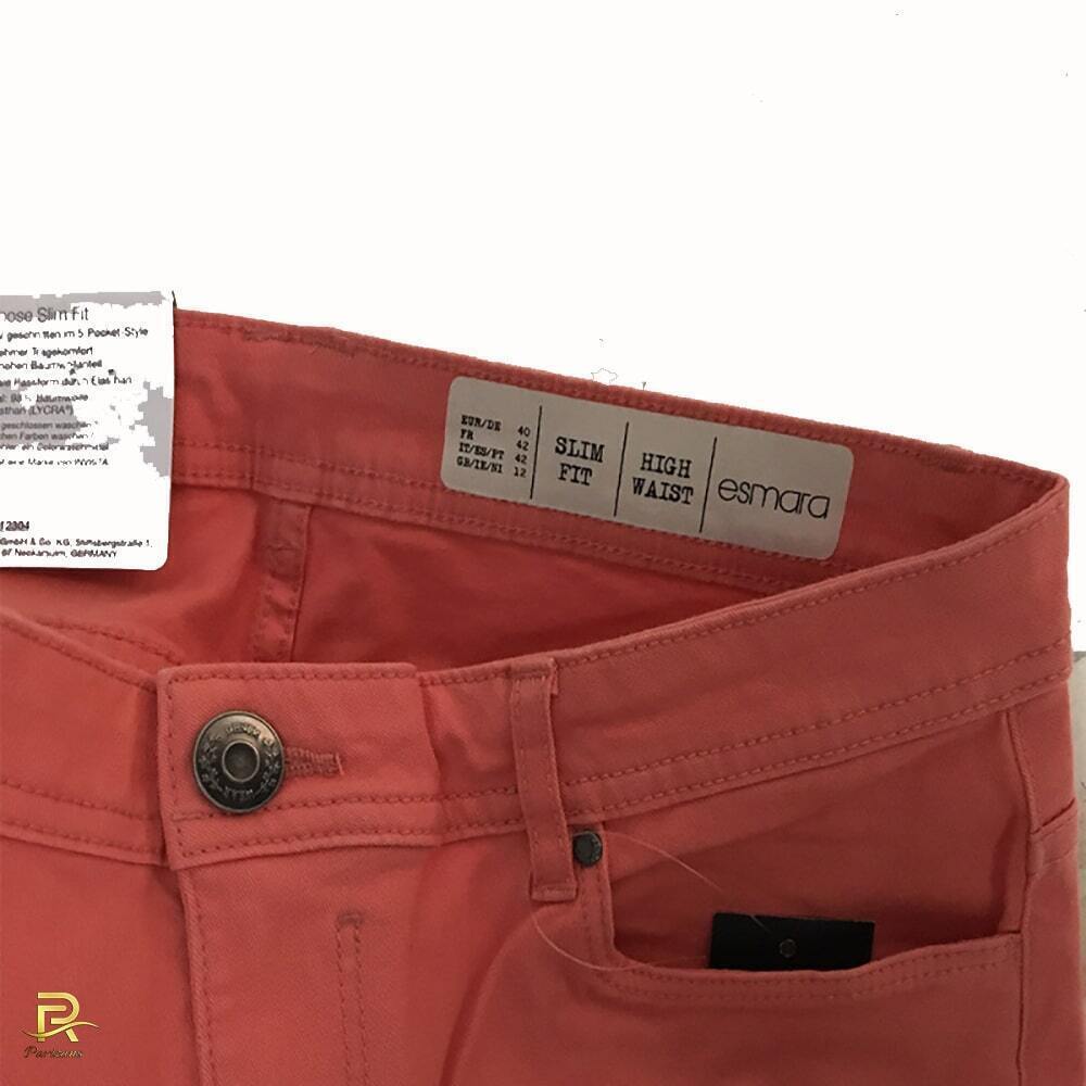  نمای نزدیک شلوار جین رنگی زنانه اسمارا مدل C1469 با رنگ نارنجی و سایز 40 با قیمت 342000 تومان 