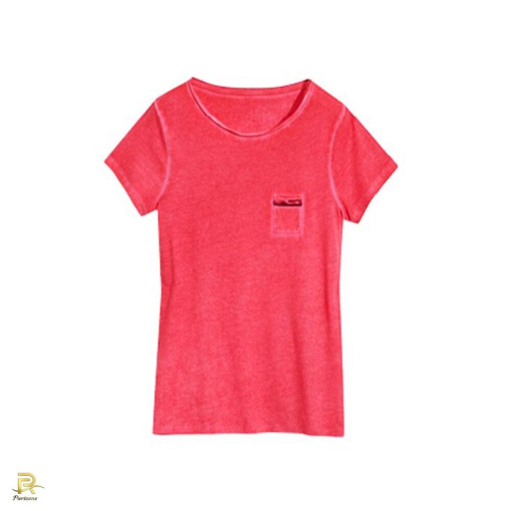  نمای جلو تی شرت آستین کوتاه زنانه بلو موشن مدل C1412 با رنگ نارنجی و سایز 42-40 و 20% تخفیف 192000 تومان 