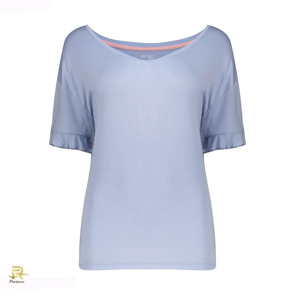  نمای جلو تی شرت، ست تیشرت و شلوارک راحتی زنانه اسمارا مدل C1315 با رنگ آبی روشن و سایز 58-56 با قیمت 376000 تومان 